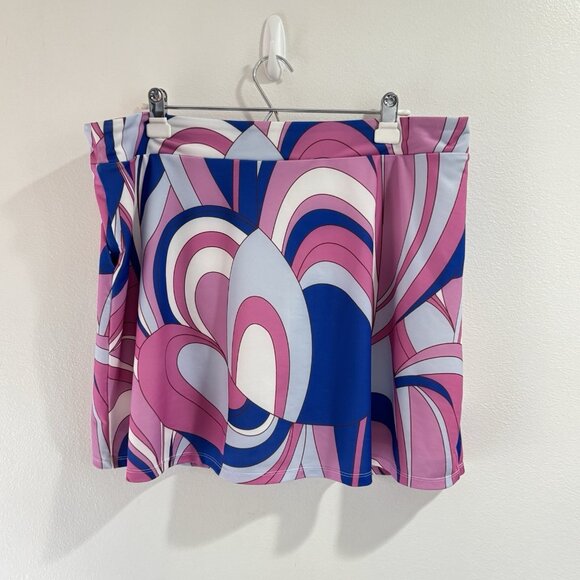 AceGolfs Skirt Skort 3XL Colorful Stripe Pink Blue White Pull On Stretch Active - Picture 5 of 8